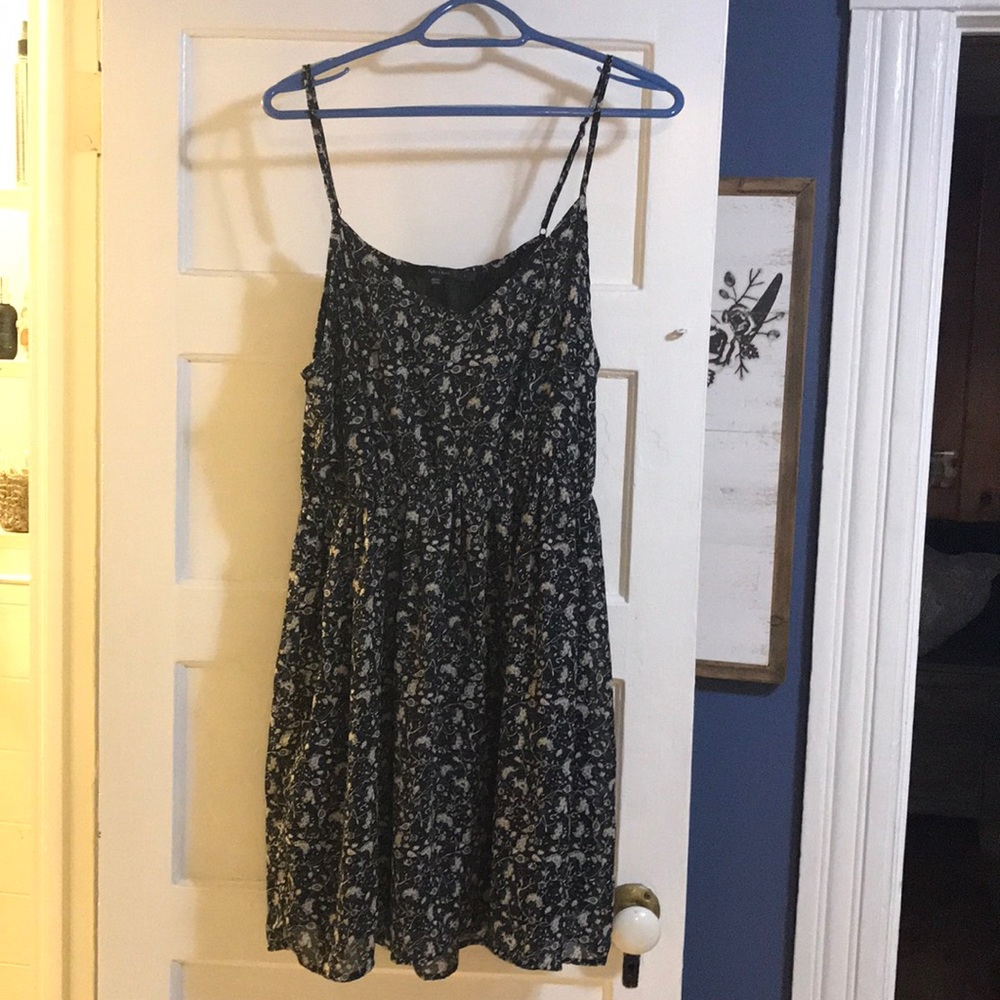 Mini print dress with cinched waist